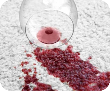 Wine stains on carpet